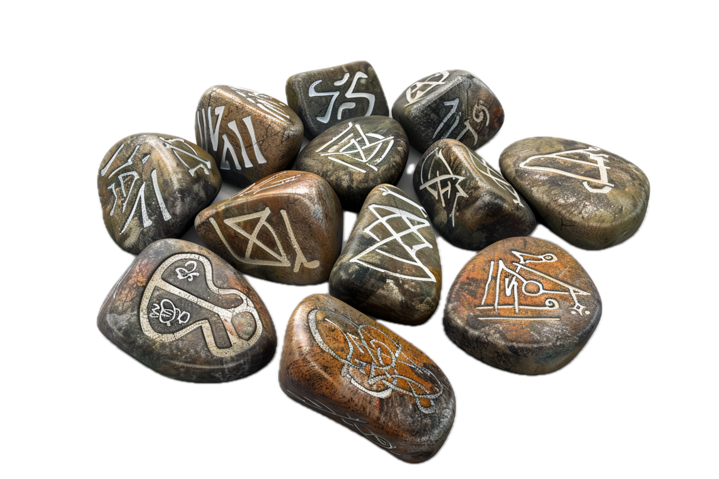 AI generated Runic Stones with Ancient Symbols png