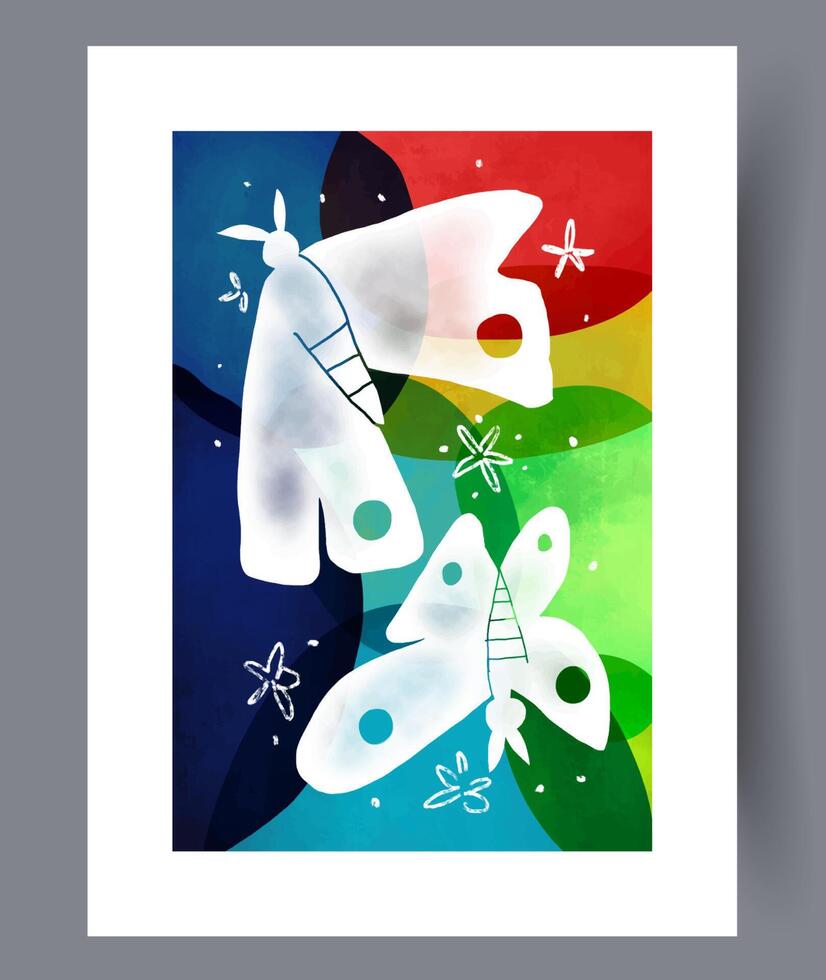 Scandinavian abstract vector print. Minimalistic abstract wall art background for print. Scandinavian vector style.