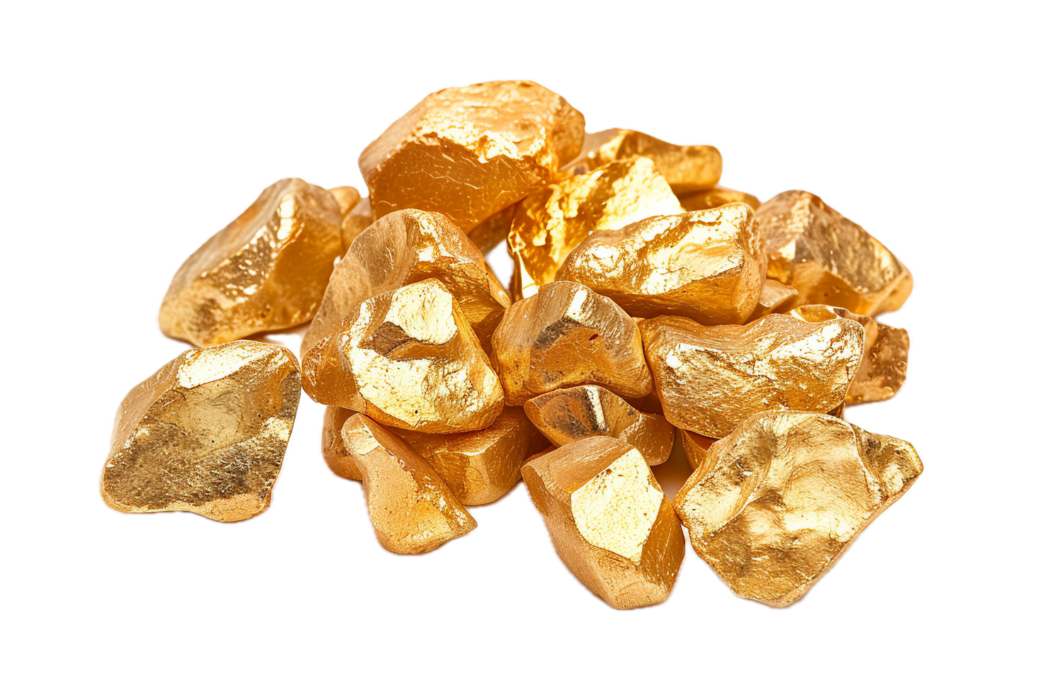 AI generated Cluster of Golden Nuggets png