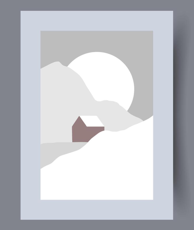 Scandinavian abstract vector print. Minimalistic abstract wall art background for print. Scandinavian vector style.