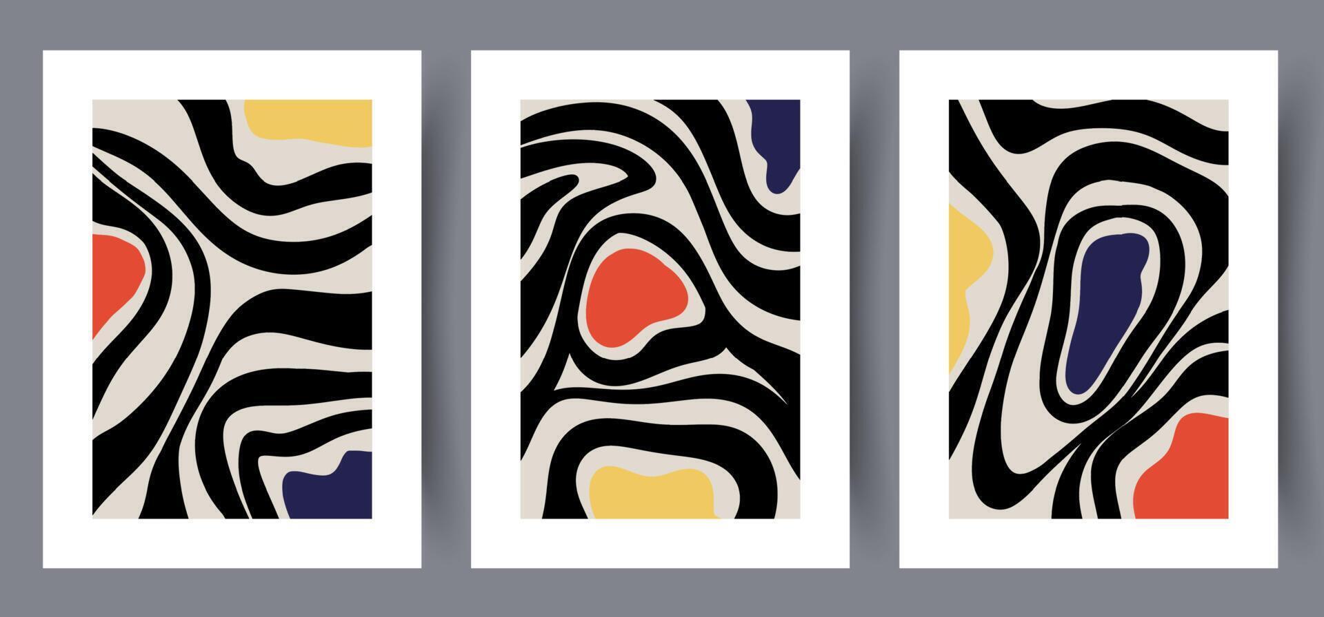 Scandinavian abstract vector print set. Minimalistic abstract wall art background for print. Scandinavian vector style.