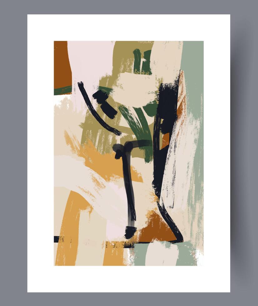 Scandinavian abstract vector print. Minimalistic abstract wall art background for print. Scandinavian vector style.