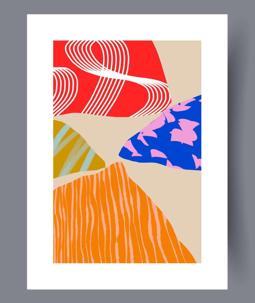 Scandinavian abstract vector print. Minimalistic abstract wall art background for print. Scandinavian vector style.