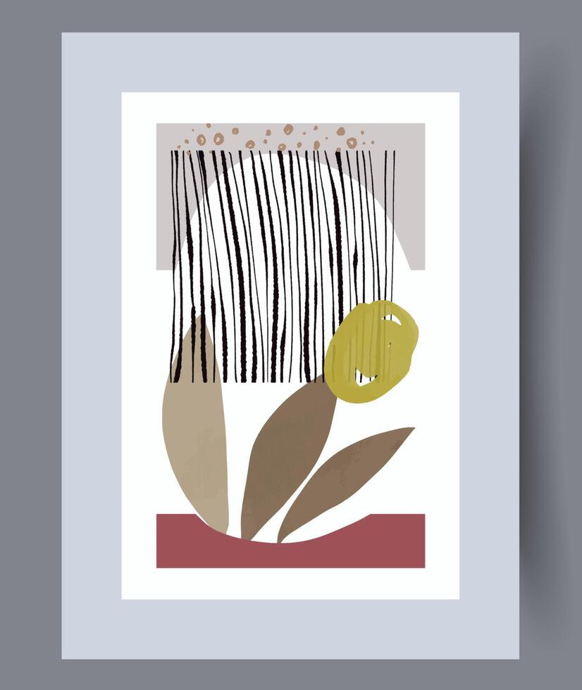 Scandinavian abstract vector print. Minimalistic abstract wall art background for print. Scandinavian vector style.