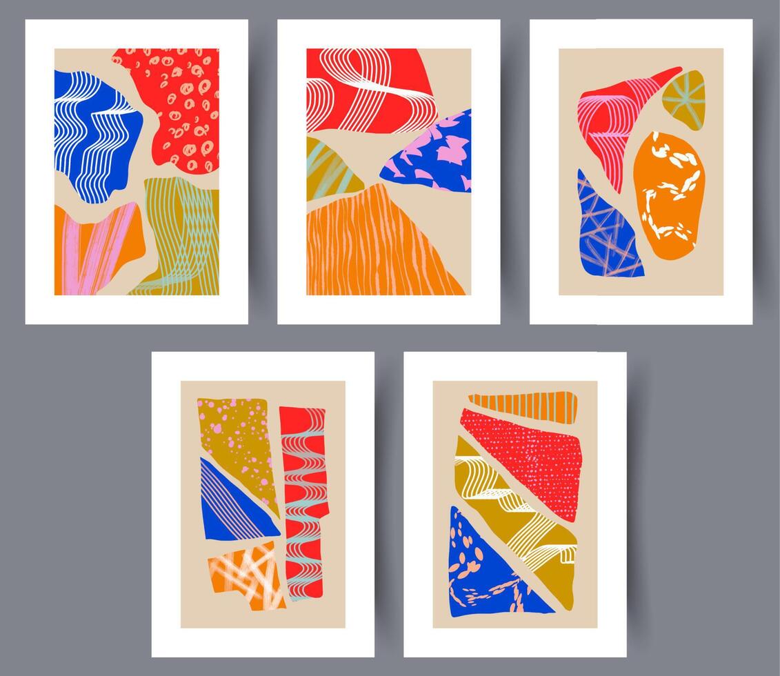 Scandinavian abstract vector print. Minimalistic abstract wall art background for print. Scandinavian vector style.