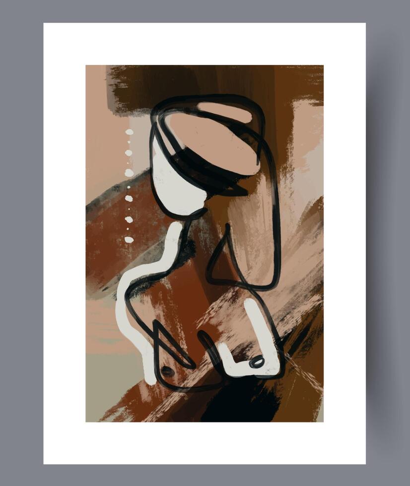 Scandinavian abstract vector print. Minimalistic abstract wall art background for print. Scandinavian vector style.