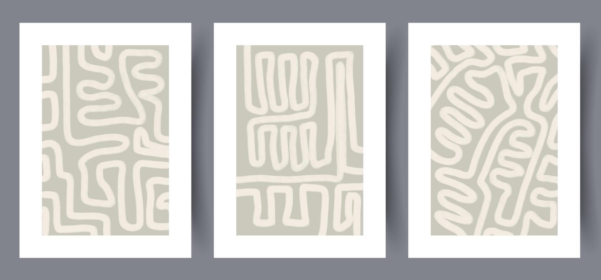 Scandinavian abstract vector print. Minimalistic abstract wall art background for print. Scandinavian vector style.