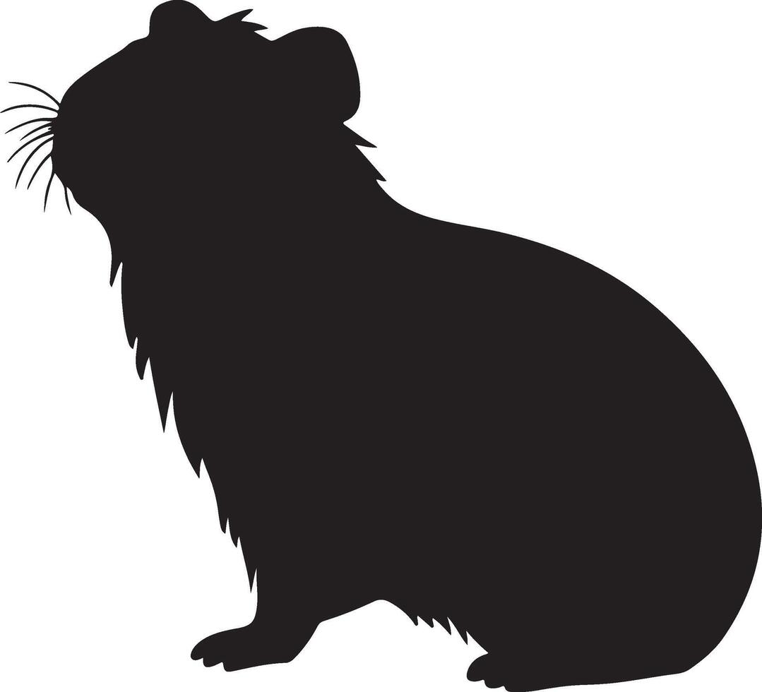 Guinea Pig Silhouette Vector Illustration White Background