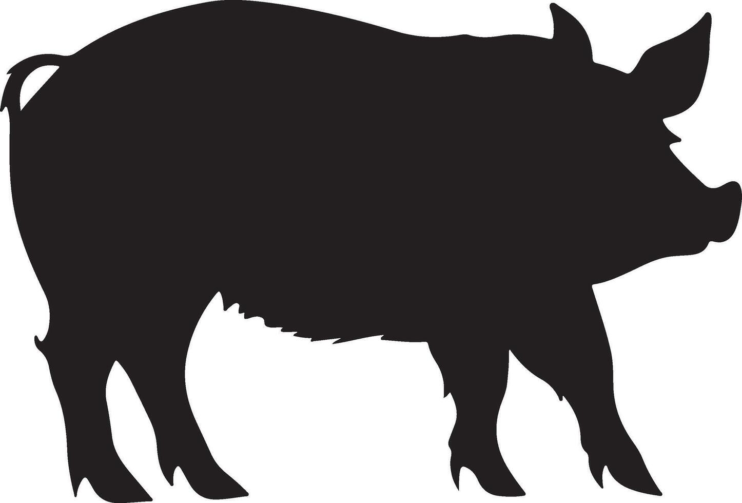 Pig Silhouette Vector Illustration White Background