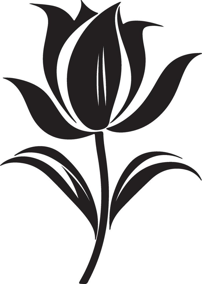 tulipán flor silueta vector ilustración blanco antecedentes