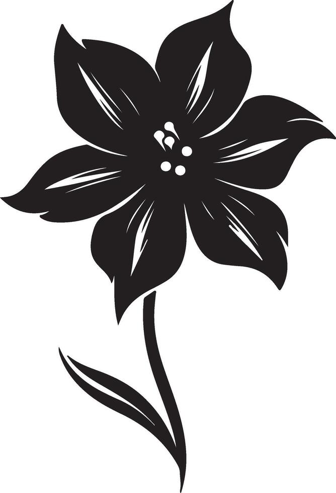 Daffodil Flower Silhouette Vector Illustration White Background