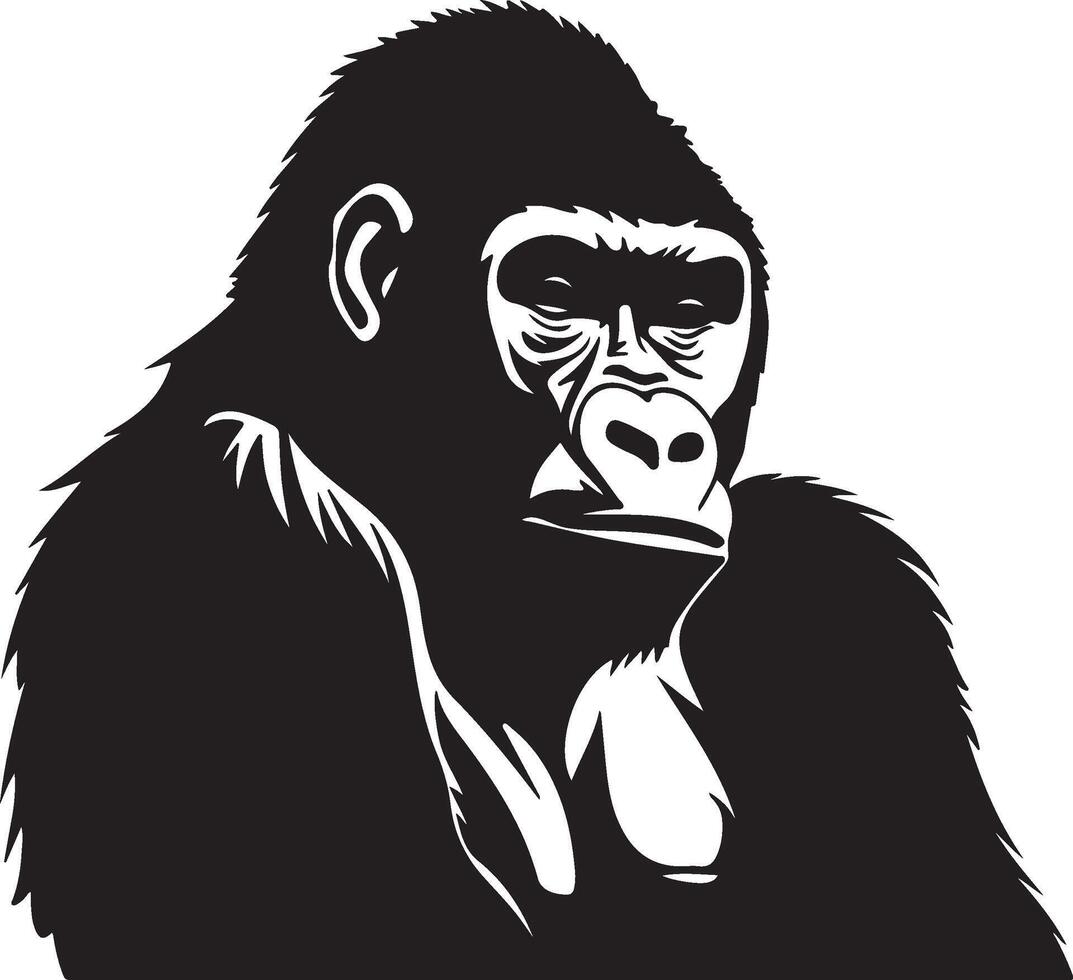 gorila silueta vector ilustración blanco antecedentes