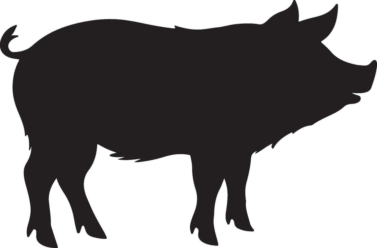 Pig Silhouette Vector Illustration White Background