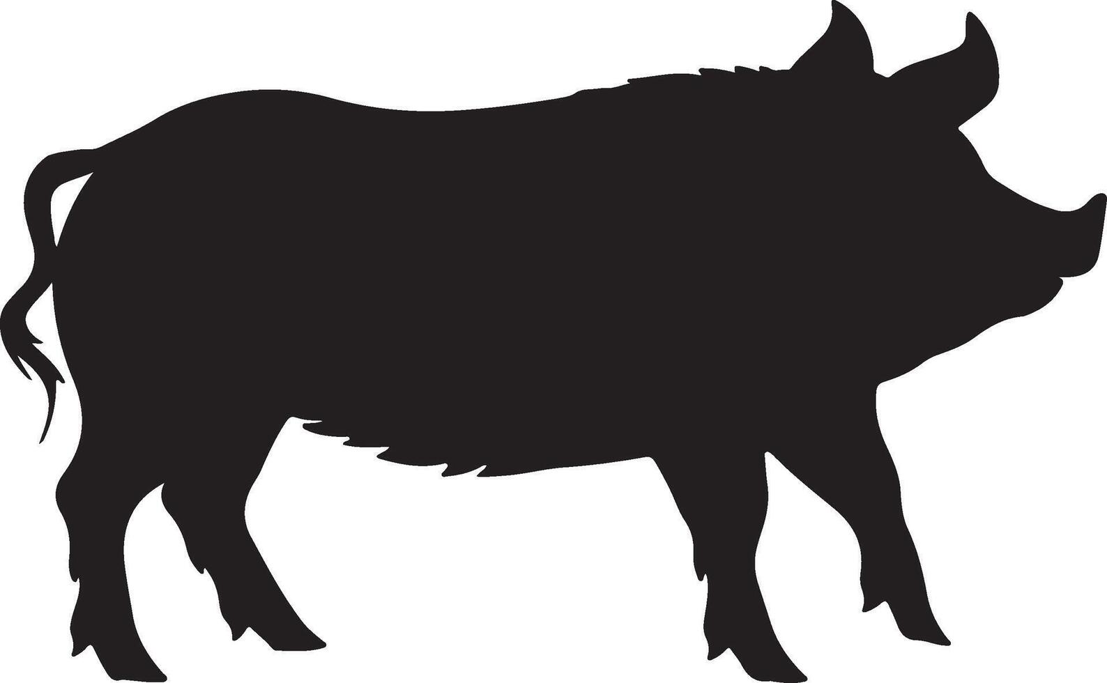 Pig Silhouette Vector Illustration White Background