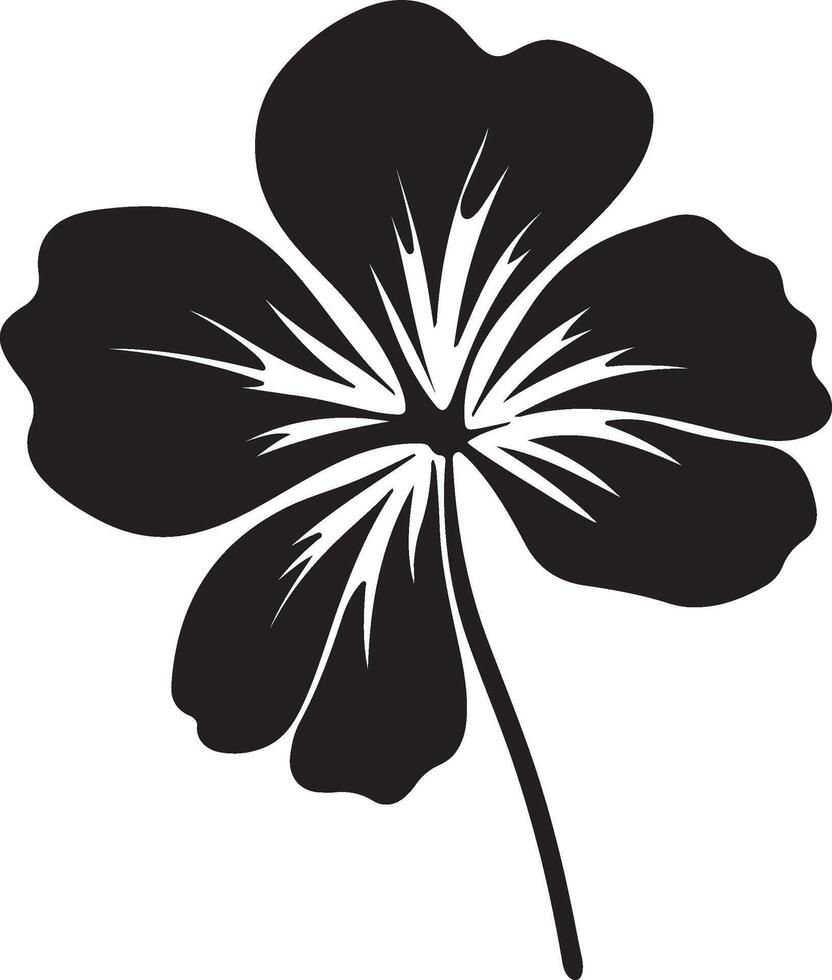 Geranium Flower Silhouette Vector Illustration White Background