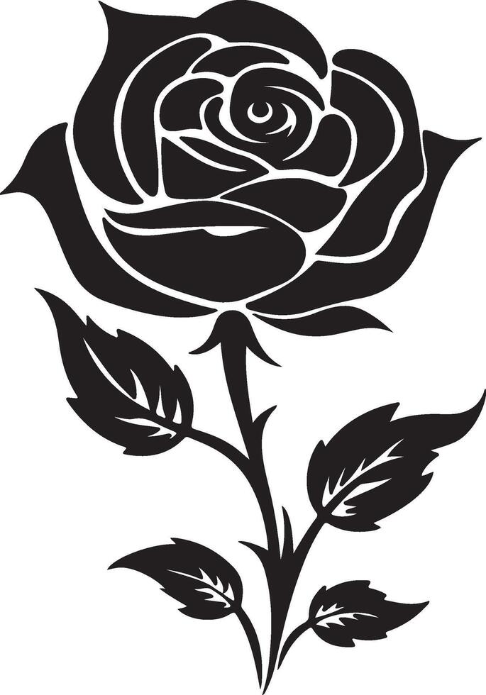 Rosa flor silueta vector ilustración blanco antecedentes