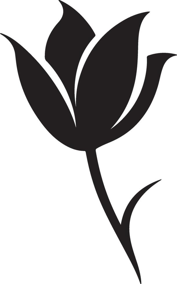 Tulip Flower Silhouette Vector Illustration White Background