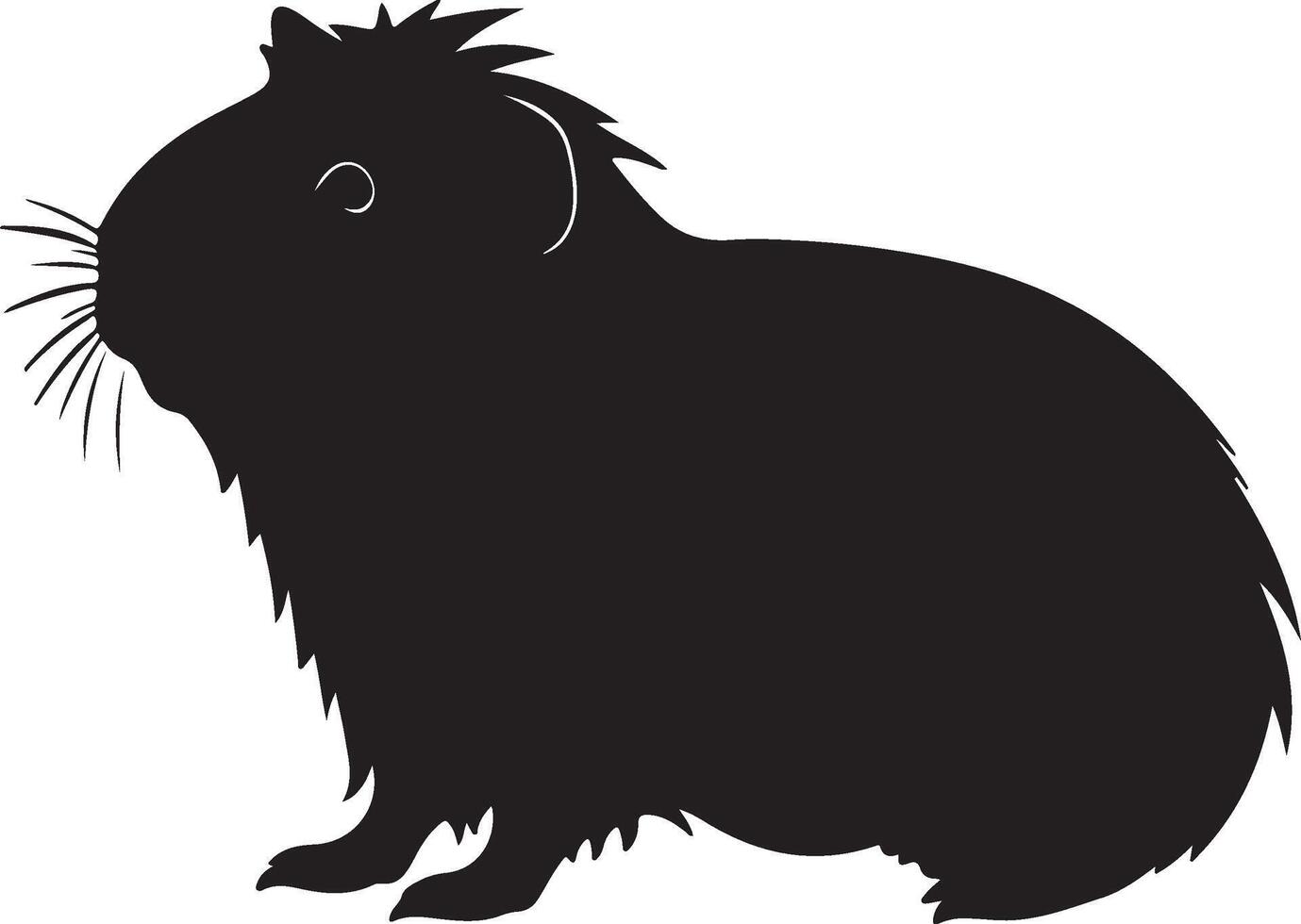 Guinea Pig Silhouette Vector Illustration White Background