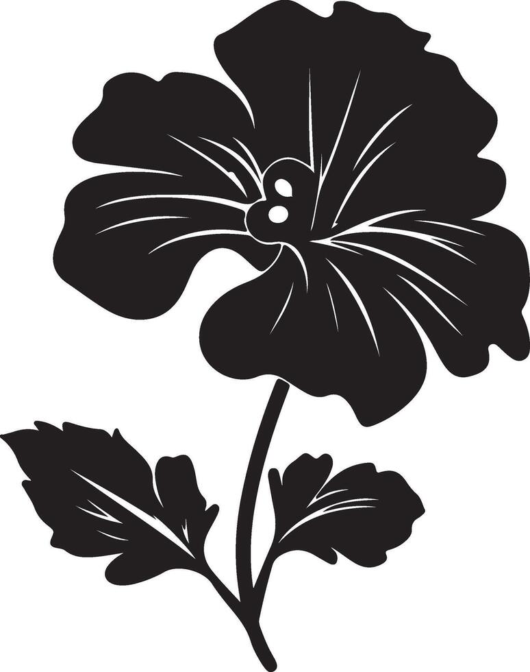 Begonia Flower Silhouette Vector Illustration White Background