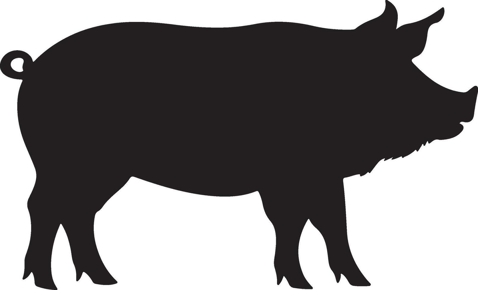 Pig Silhouette Vector Illustration White Background