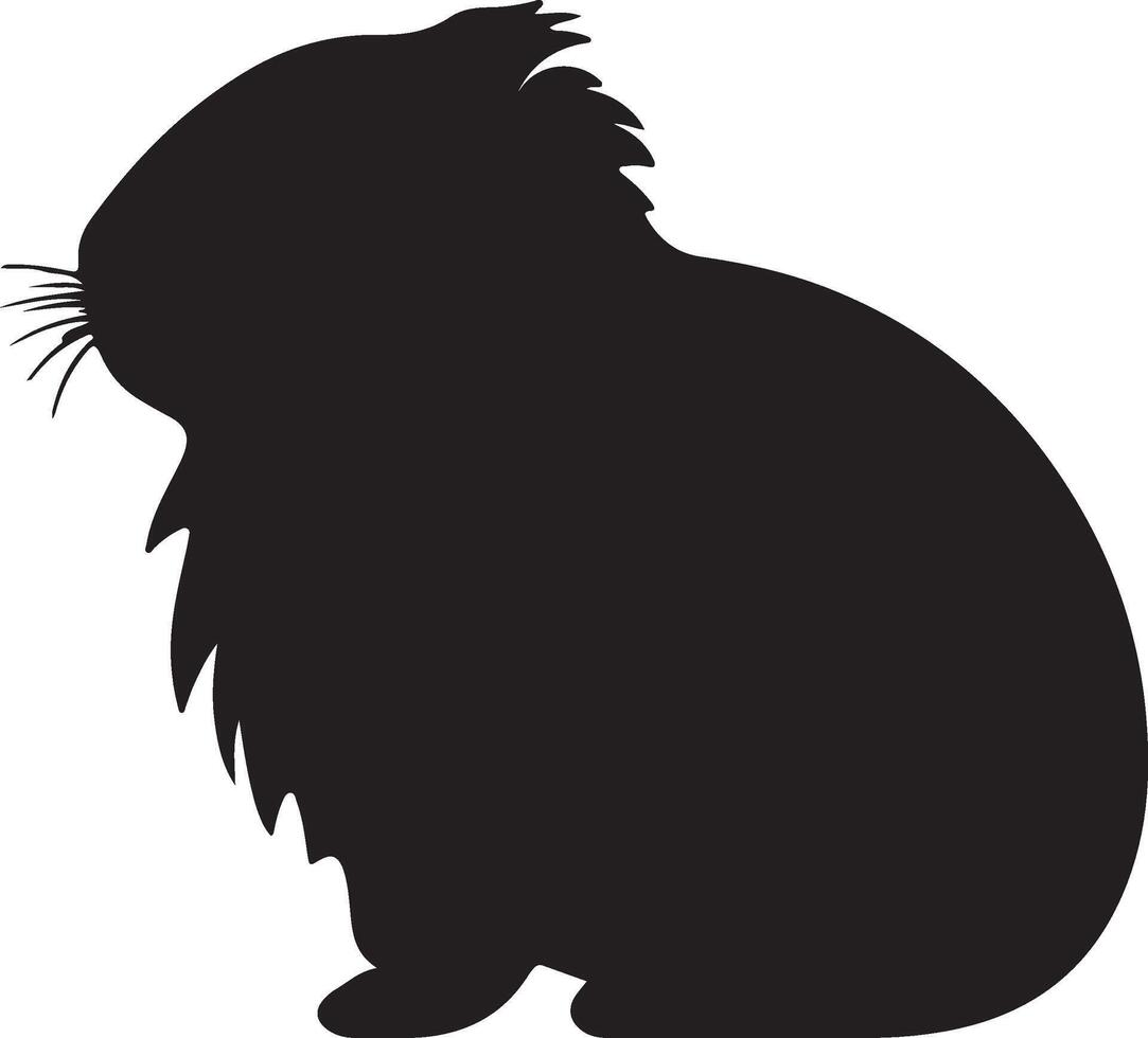 Guinea Pig Silhouette Vector Illustration White Background