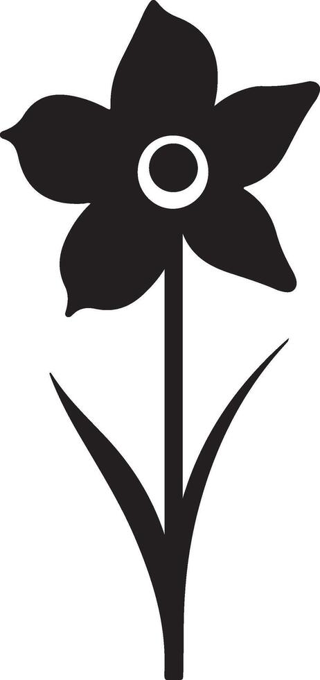 Daffodil Flower Silhouette Vector Illustration White Background