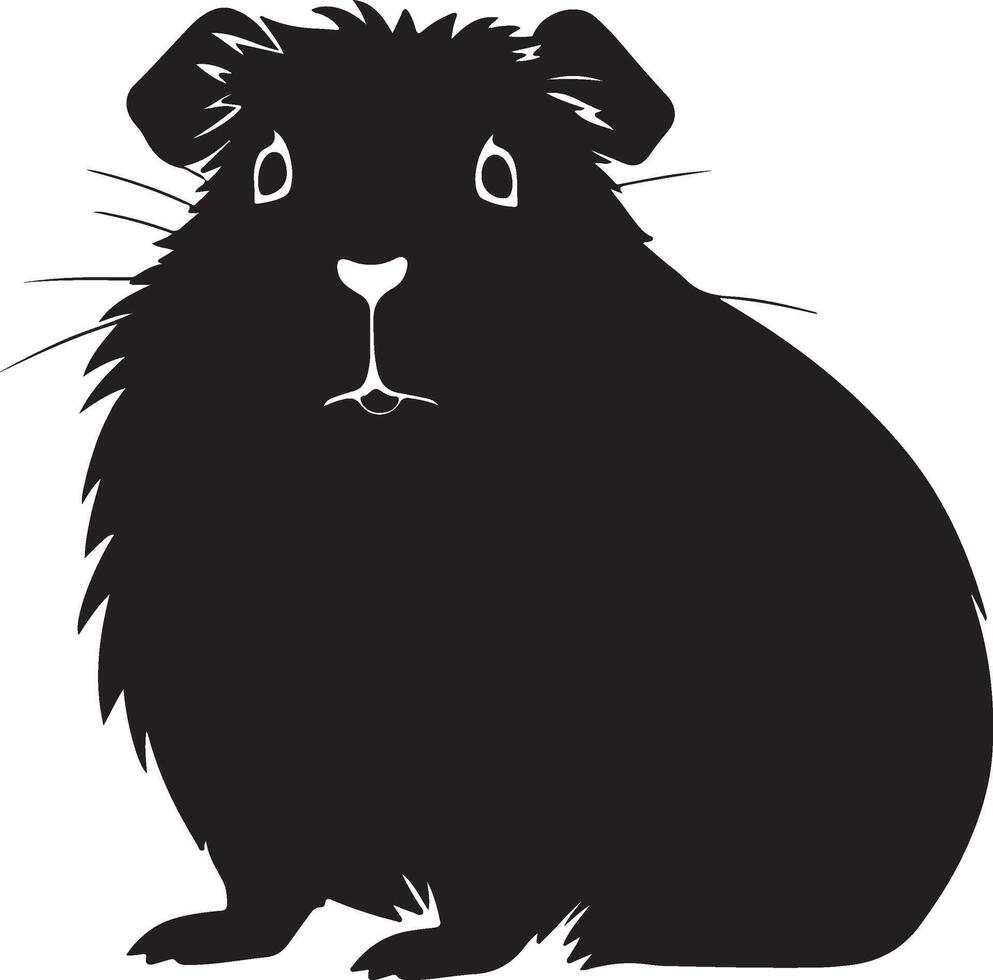 Guinea Pig Silhouette Vector Illustration White Background