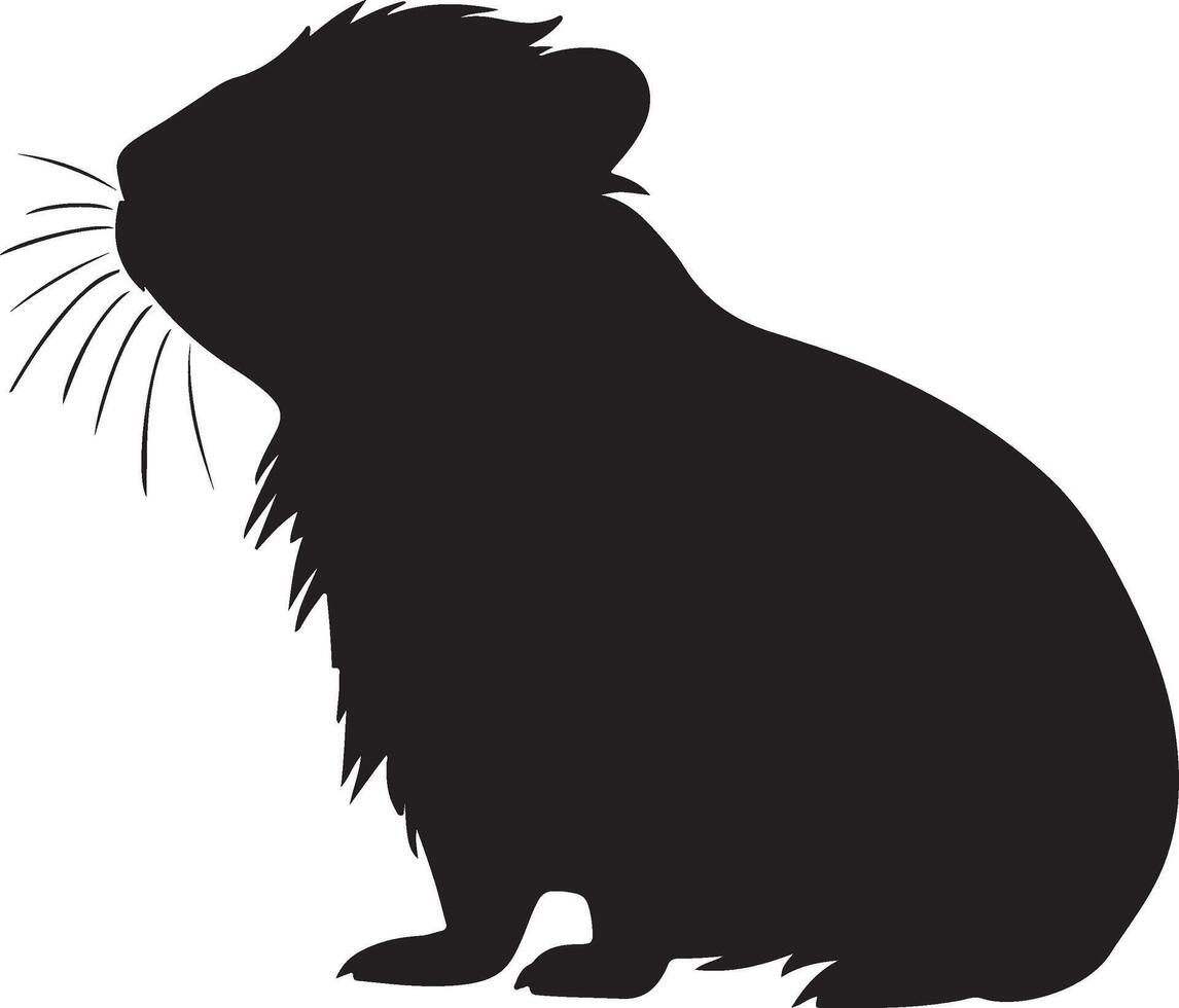 Guinea Pig Silhouette Vector Illustration White Background
