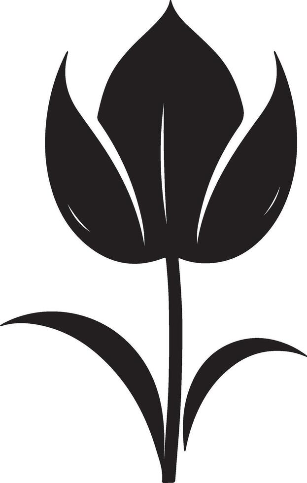 Tulip Flower Silhouette Vector Illustration White Background