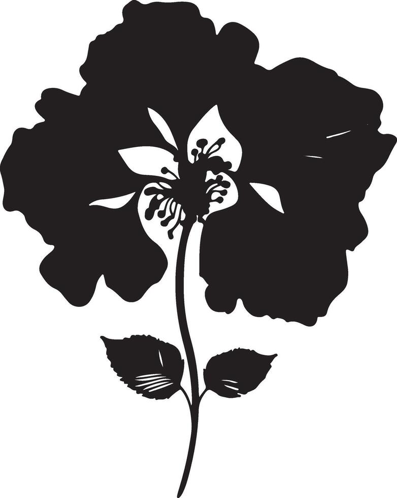 Hydrangea Flower Silhouette Vector Illustration White Background