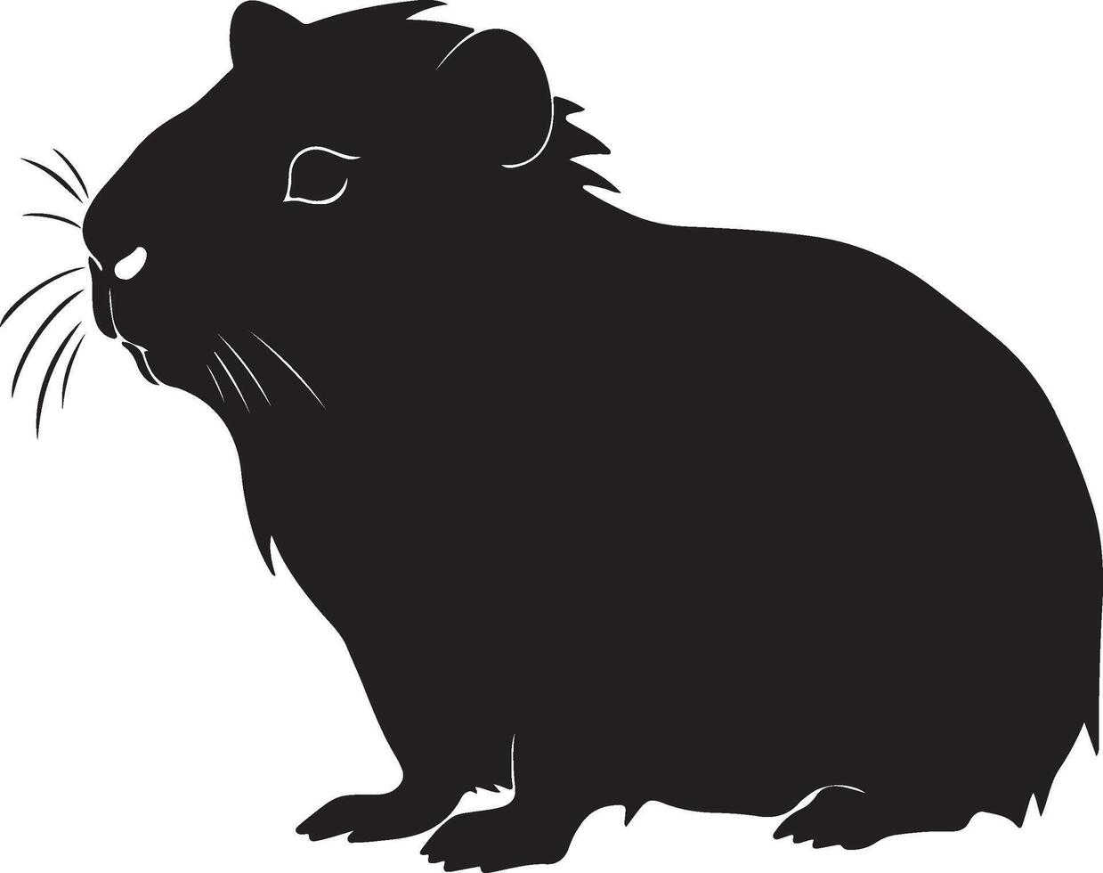 Guinea Pig Silhouette Vector Illustration White Background