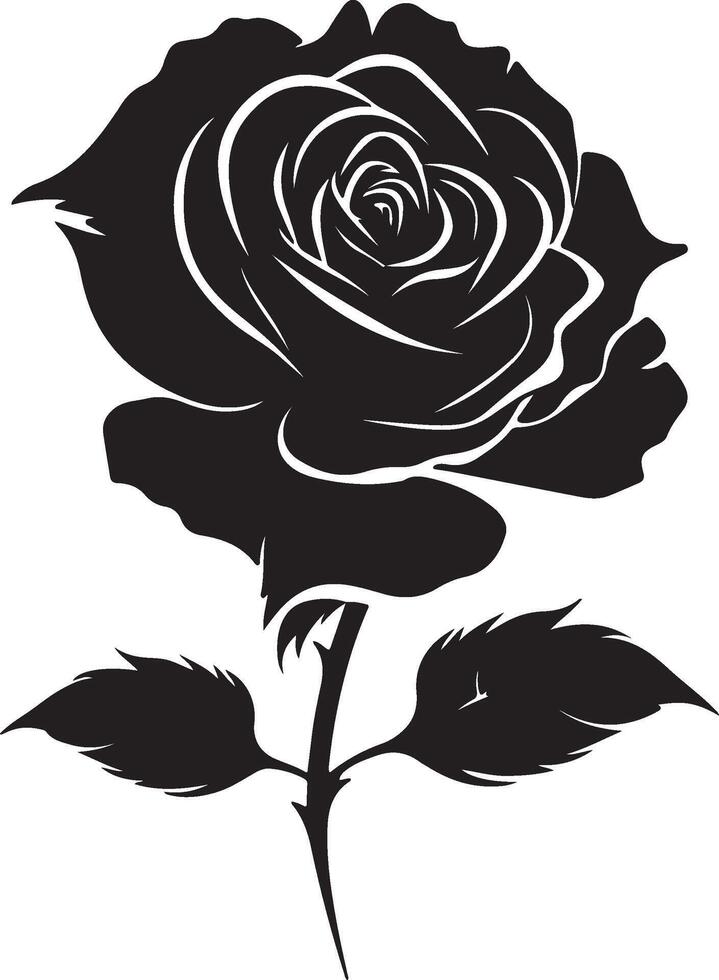 Rosa flor silueta vector ilustración blanco antecedentes