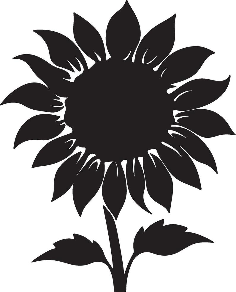 girasol silueta vector ilustración blanco antecedentes