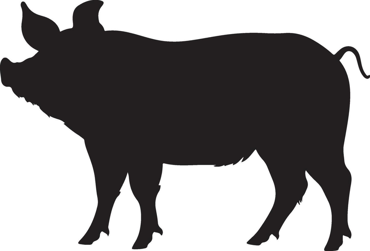 Pig Silhouette Vector Illustration White Background