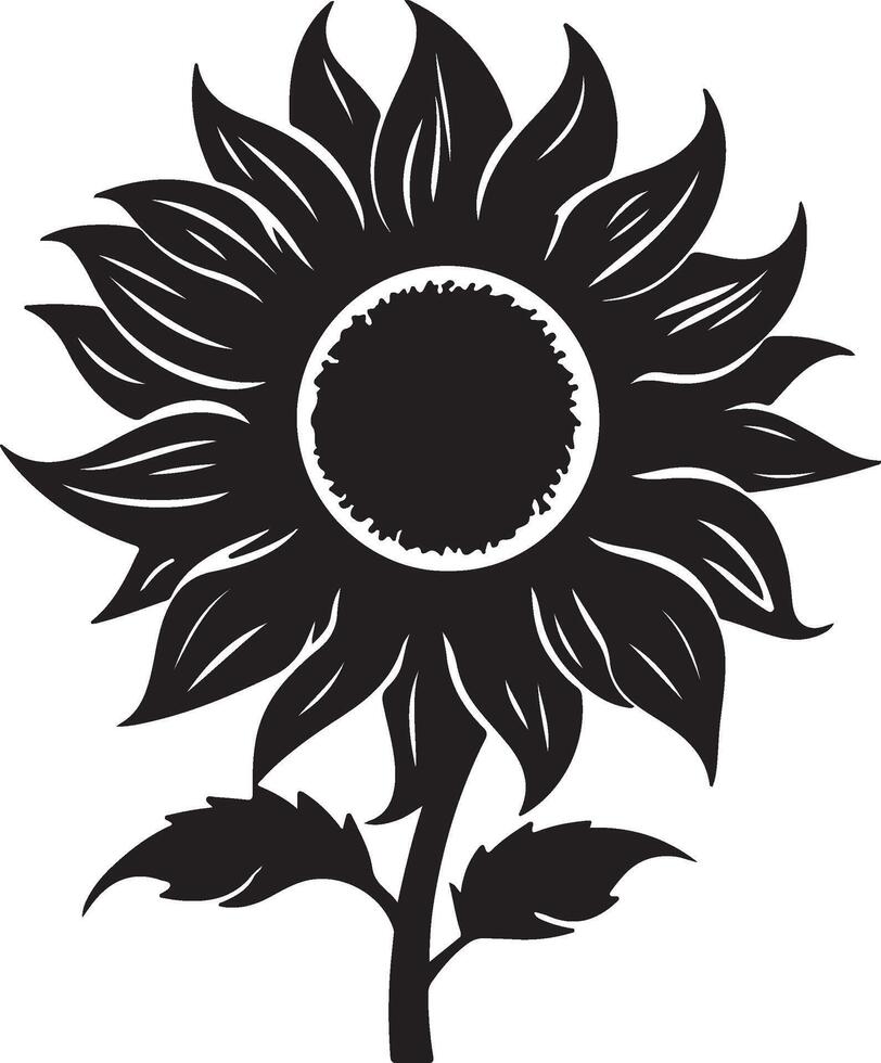 girasol silueta vector ilustración blanco antecedentes