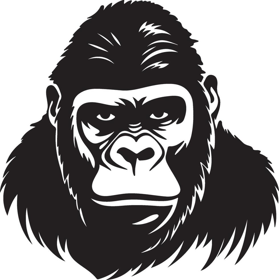 Gorilla Silhouette Vector Illustration White Background