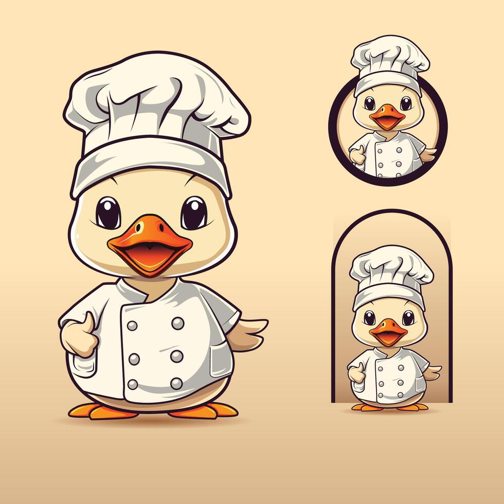 DUCK COOK LOGO OR MASCOT vector