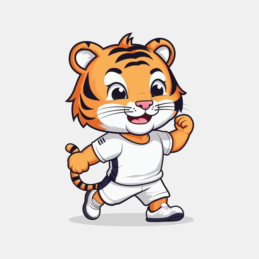 Deportes Tigre mascota o icono modelo vector