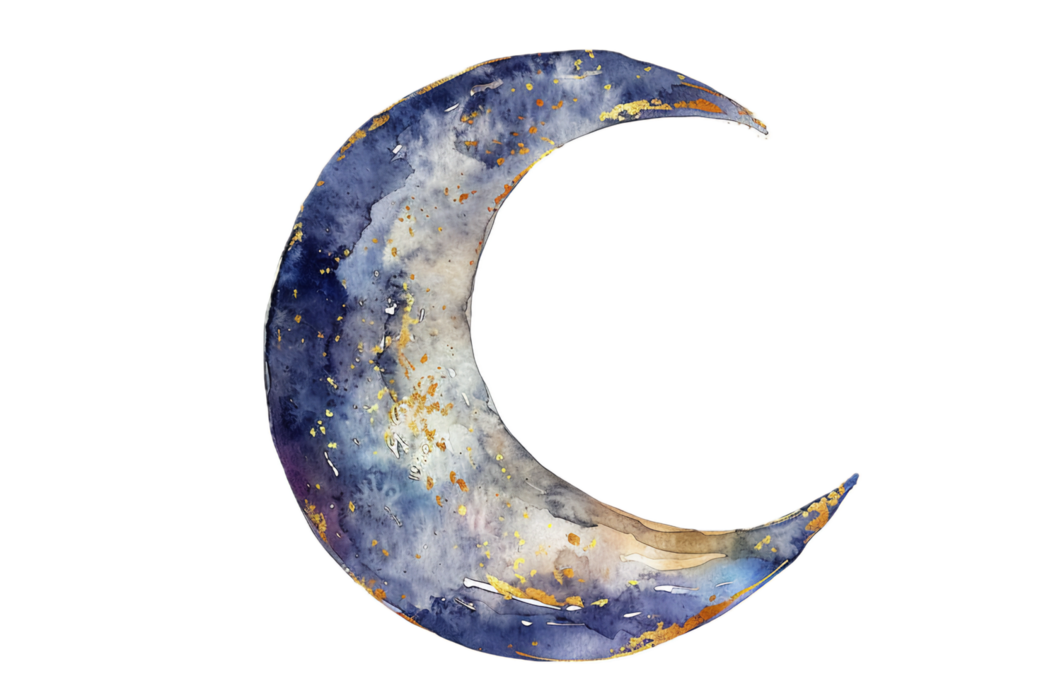 ai generado acuarela creciente Luna pintura png