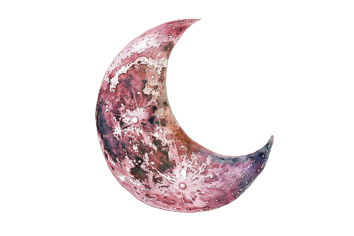AI generated Watercolor Crescent Moon Painting png