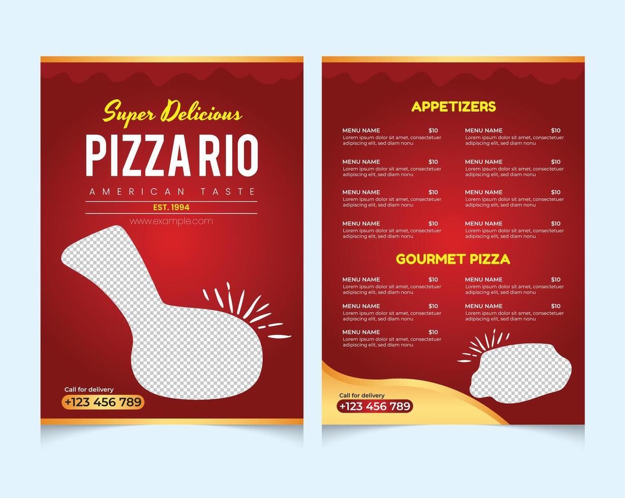 Food menu and restaurant brochure template vector