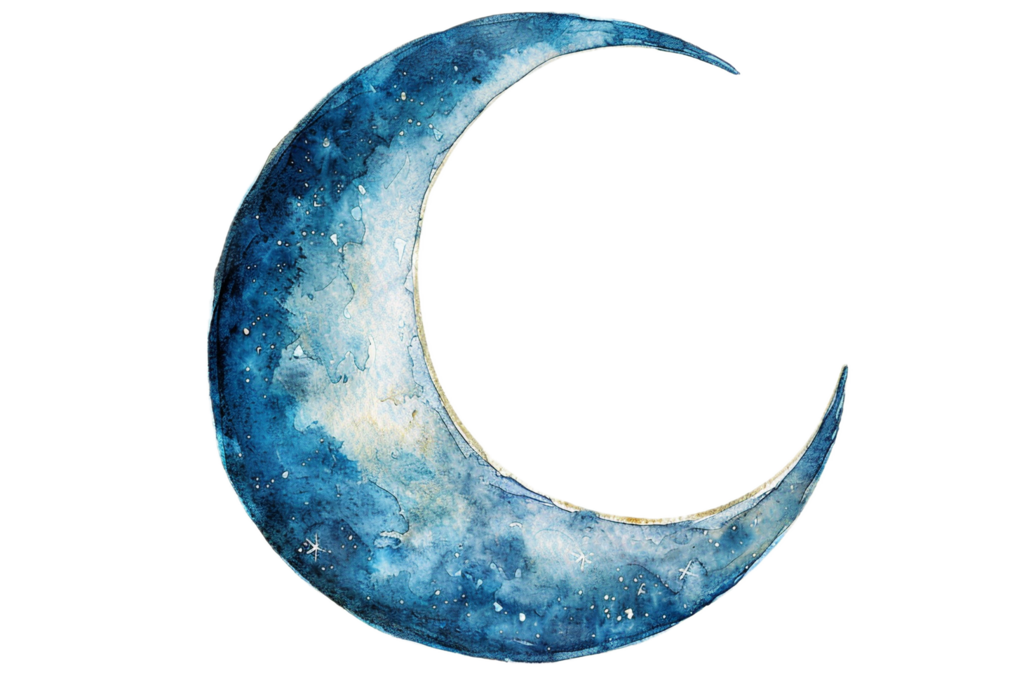 AI generated Watercolor Crescent Moon Painting png