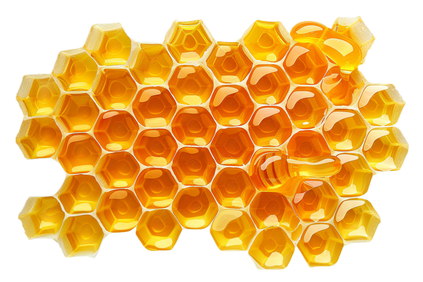 AI generated Golden Honeycomb Piece png