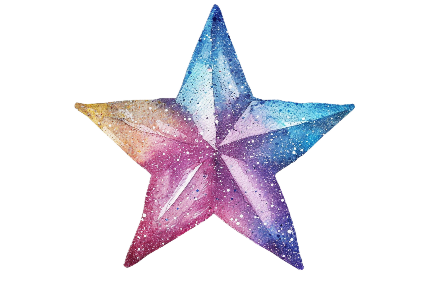AI generated Watercolor Painted Star Illustration png