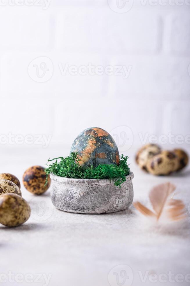 Easter decoration painted dragon eggs photo