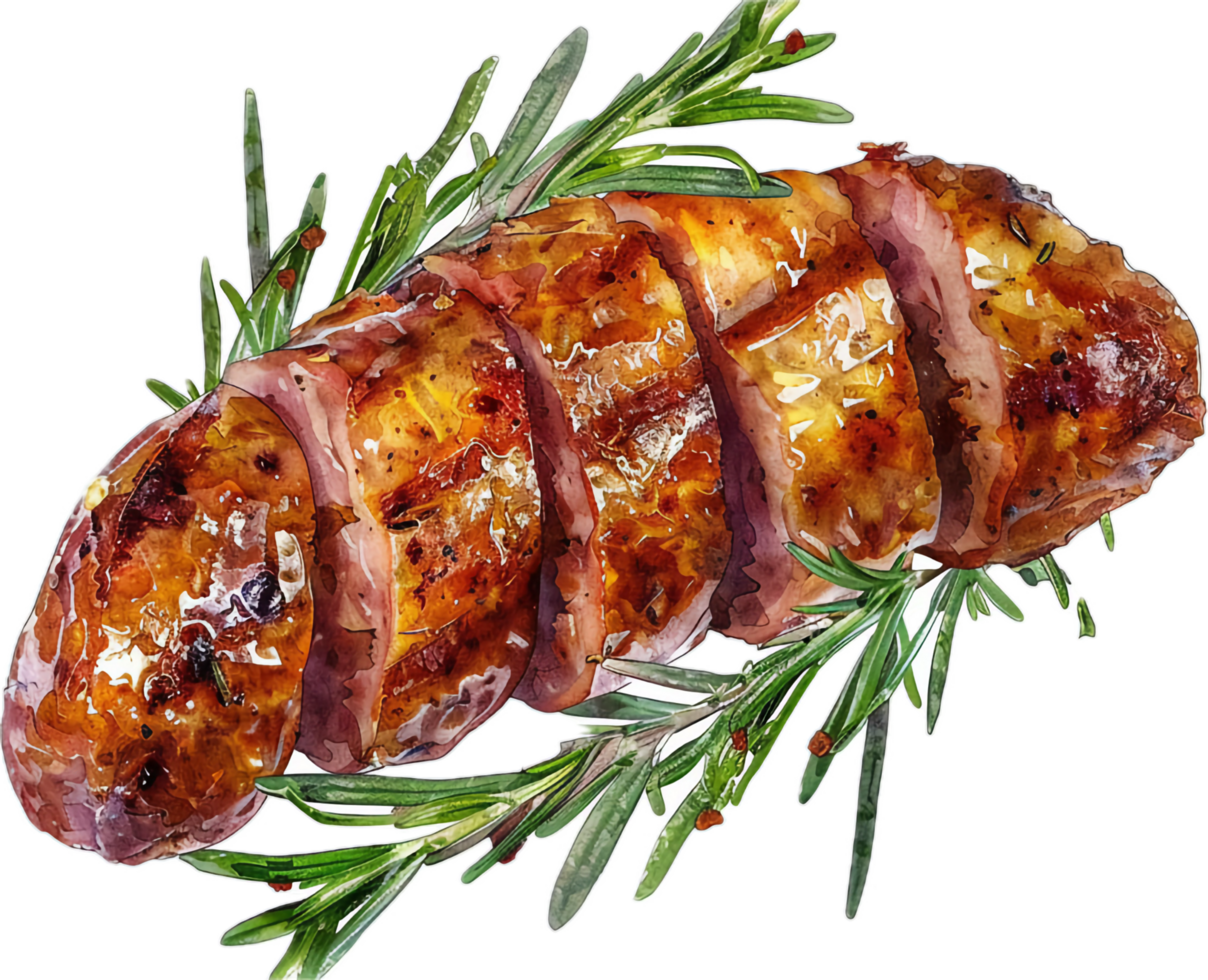 AI generated Roasted Pork Loin with Rosemary png