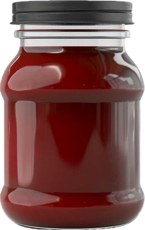 AI generated sauce tomato in jar side view png