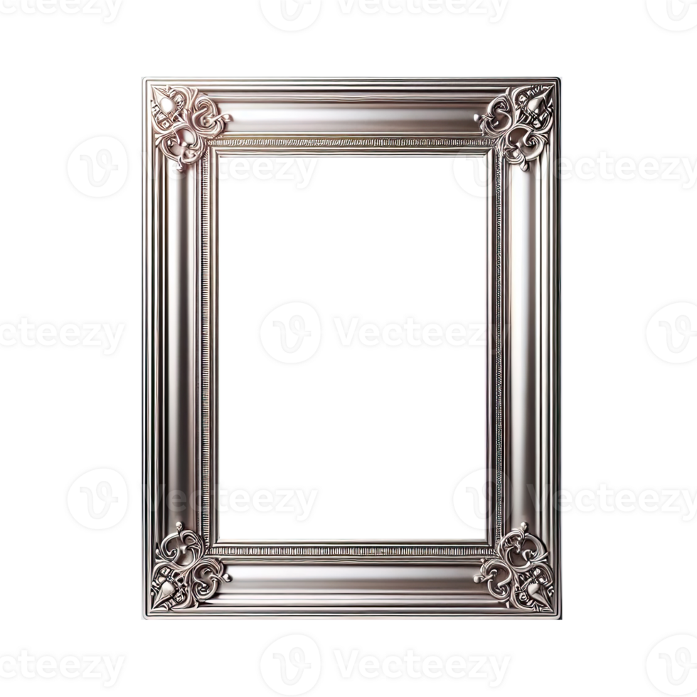 AI generated old vintage antique royal photo frame with beautiful carvings png