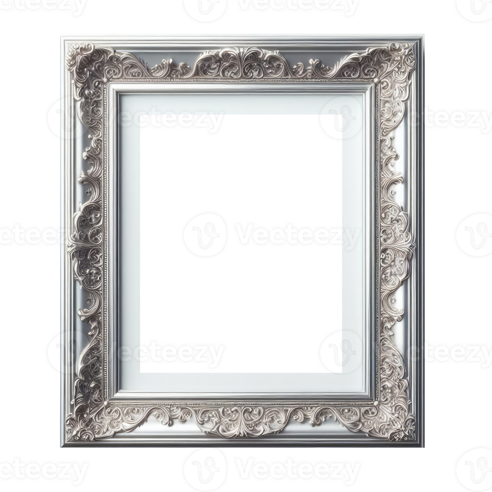 AI generated old vintage antique royal photo frame with beautiful carvings png