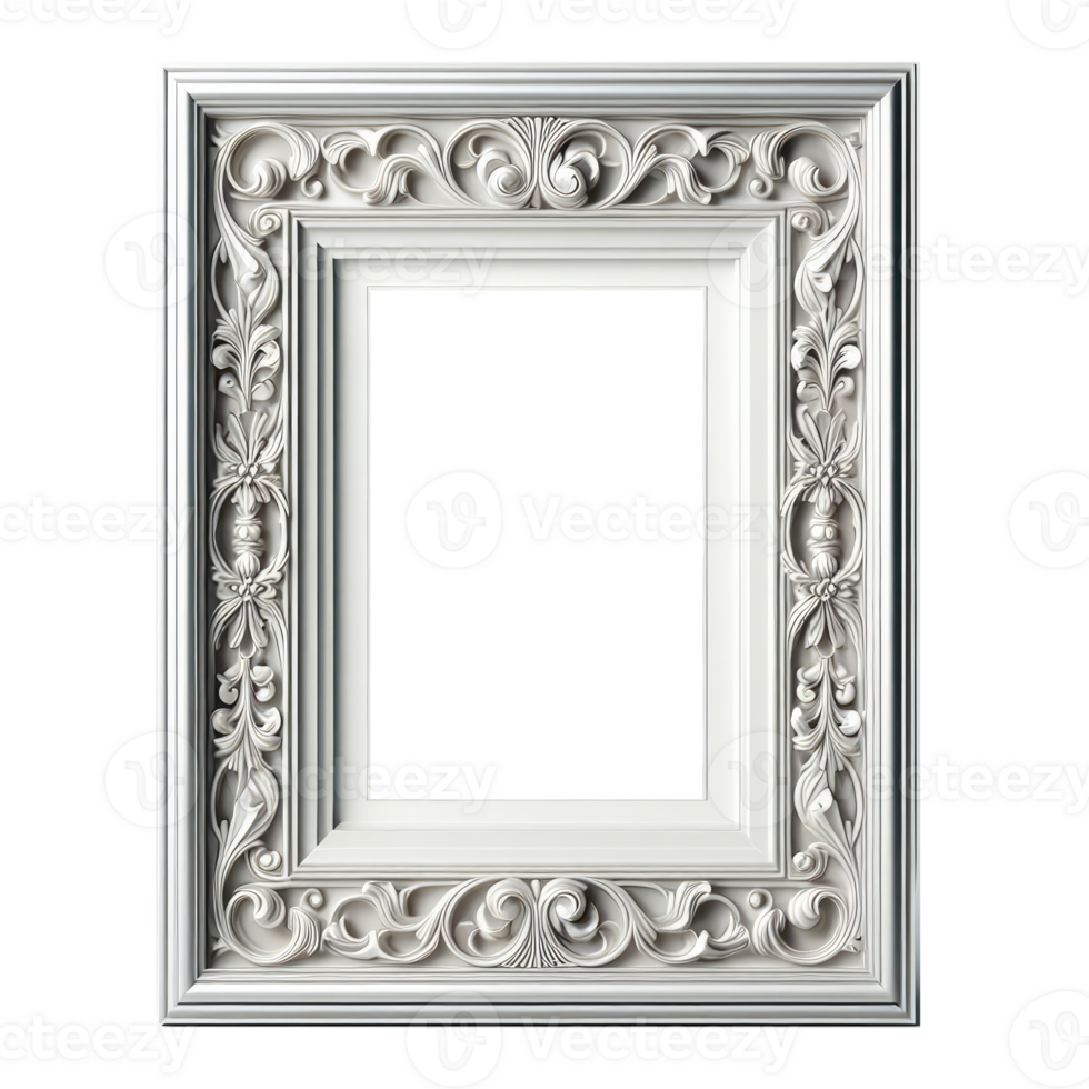 AI generated old vintage antique royal photo frame with beautiful carvings png